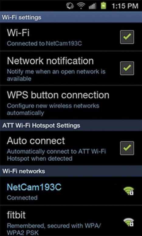 GETTING STARTED 5. Set Up on Android Devices 5.1 Connect your device to NetCam Wi-Fi signal 5.