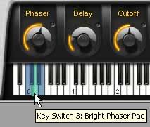 Using Key Switches Key Switches are special MIDI notes or keys that are assigned to switch control values instead of triggering notes.