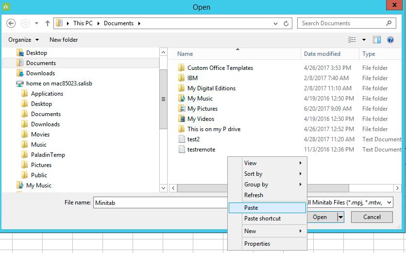 Your document will be copied to your Documents folder on your P drive and can now be opened by choosing Documents from the Look