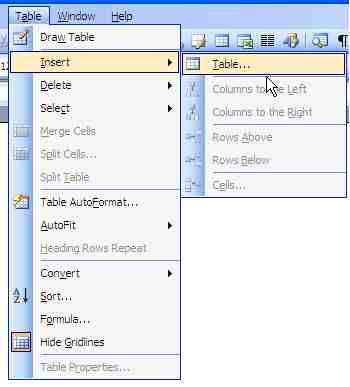 Type the number of Columns, press TAB, number of rows, or use dials.