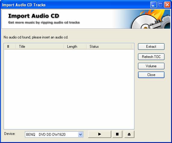 Photo DVD Maker User Manual 27 3. All the tracks on your inserted CD will be listed in the left pane. Select your desired one and adjust the volume by clicking Volume button as you like. 4.