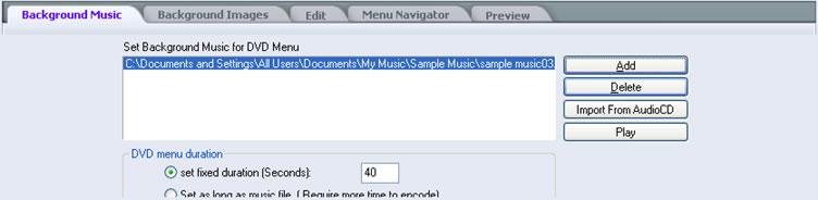 Photo DVD Maker User Manual 52 4.2 Modifying Background Music for DVD Menu You can modify the background music of the DVD menu with the following steps: 1. Click Choose Menus tab in the main window.