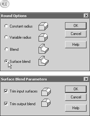 Chapter 4 Additional Surfacing Commands Round You can use the Round command to place fillets and rounds