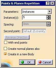 Exercise 3E (1/5) 1. Open the part. Open an existing part file. Browse and open part: Exercise_3E_Start.CATPart 2a 2. Create set of points on a curve.