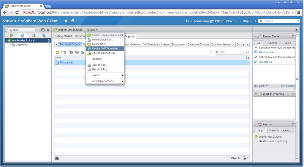 VDI Hosts 3 Navigate to Home > vcenter > VMs and Templates.