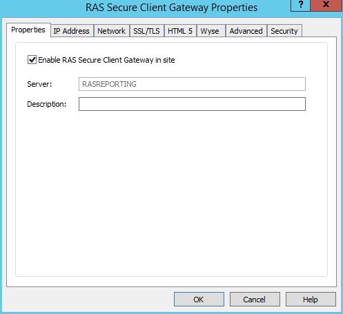 RAS Secure Client Gateways Enable and Disable a Gateway A RAS Secure Client Gateway is enabled