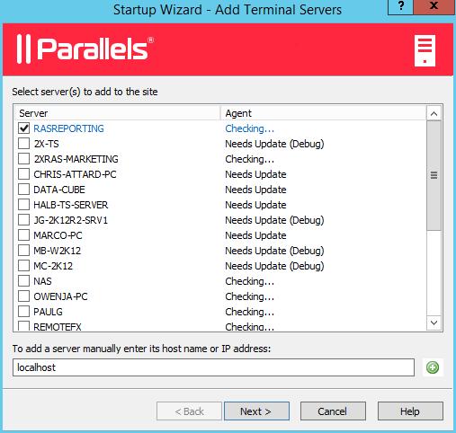 Getting Started with Parallels Remote Application Sever Add a Terminal Server First, we need to add a Terminal Server to the site.