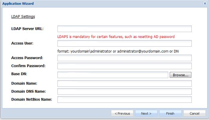 Connection and Authentication Settings Specify the LDAP Server settings as shown below and