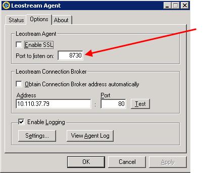 Leostream Connection Broker Administrator s Guide After the Leostream Agent is installed, ensure that it communicates on a port that is different from all ports already in use by Citrix.