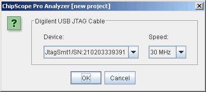 and select JTAG Chain Digilent USB Cable