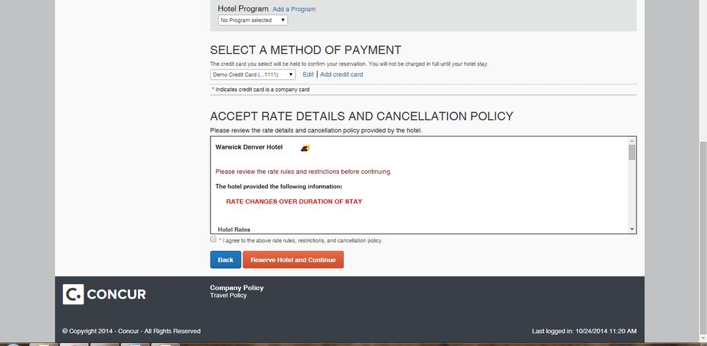 Adjust hotel loyalty number here. Adjust Form of Payment here.