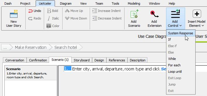 3. Click on the first step and enter the first user input: Enter city, arrival, departure, room type and click Search. 4.