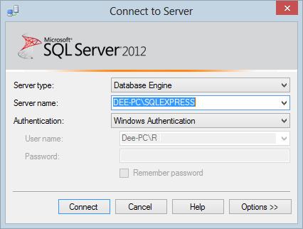 3.0 Creating a New Database NOTE: It is only necessary to create a new database if you want to store the data and log files in a specific location, otherwise they will be located in the default SQL