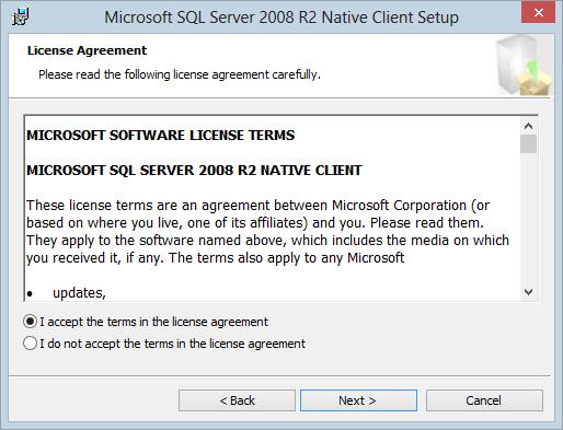 9. The License Agreement window loads.