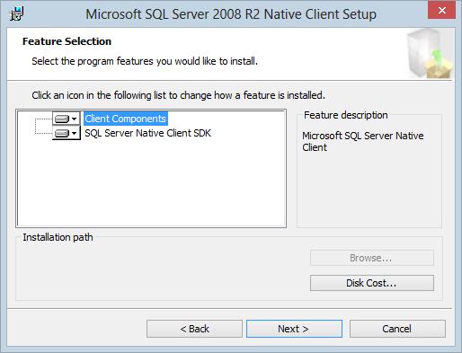 11. Select the feature sets you need. Client Components is required for LiNC-NXG installation. 12.