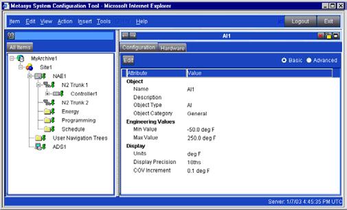 Product Bulletin Issue Date March 31, 2003 Metasys System Configuration Tool (SCT) As an integral part of the Metasys system extended architecture, the System Configuration Tool (SCT) supports the