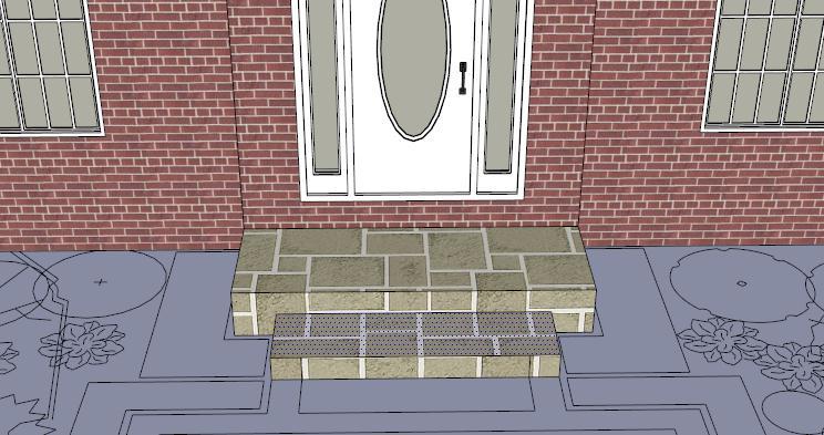 To create a porch and step(s) follow these steps: 1. Apply textures to the porch and step(s) first. 2.