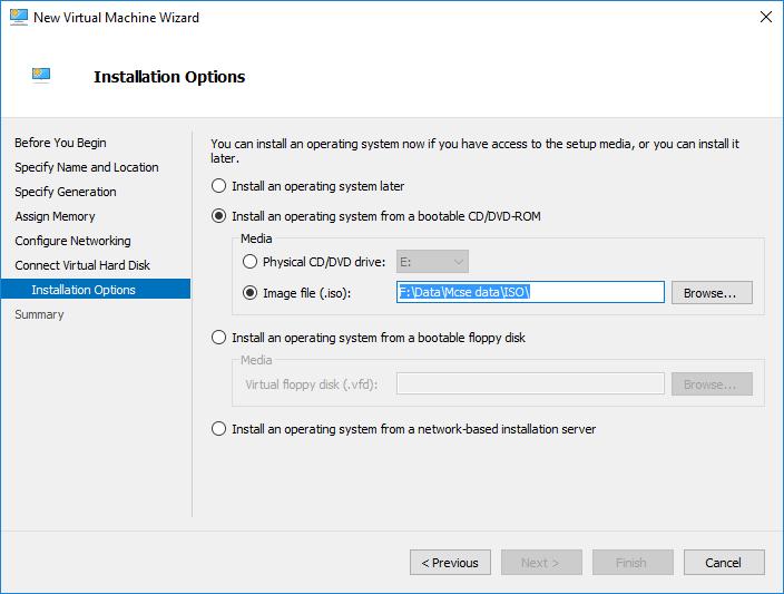 On the Installation Options wizard, select Install an operating