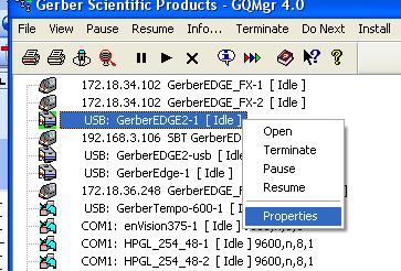 9 Add the EDGE as a USB device through GSPTray using USB as the connection port. 10 Start GSP Plot and Open any EDGE Job. Choose the USB EDGE just installed as the output device.