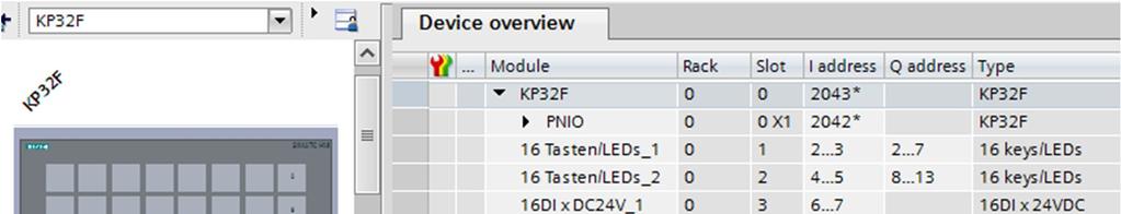 Base start address using the example of a KP32F: