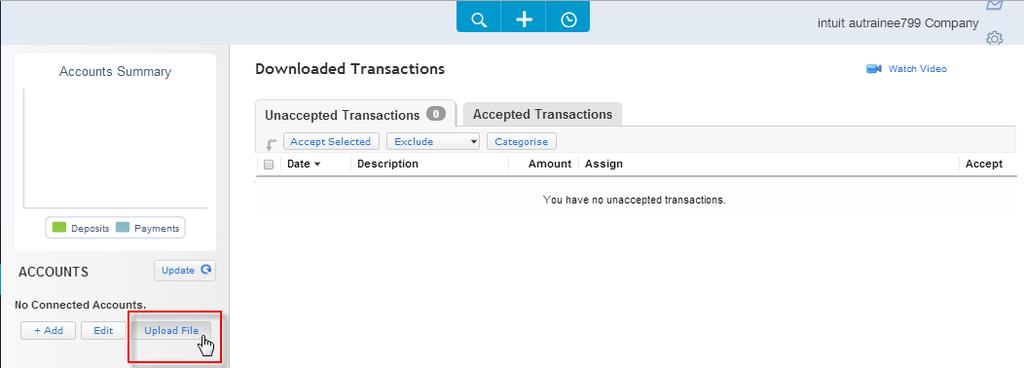 Downloading Transactions: Linking to your Bank Accounts Online IMPORTING YOUR BANK TRANSACTIONS An alternative to linking your bank accounts is to import bank transactions