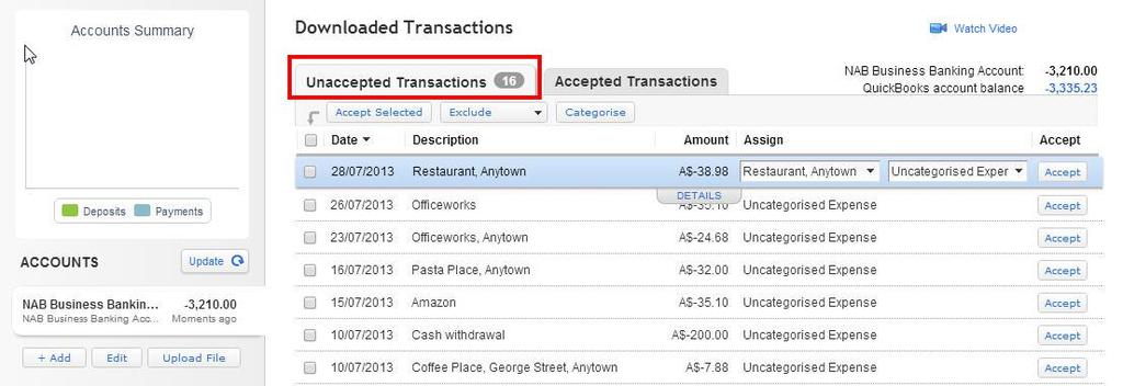 Downloading Transactions: Linking to your Bank Accounts Online CATEGORIZING YOUR TRANSACTIONS With your