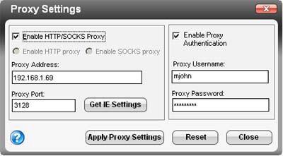 ZoneAlarm Backup Settings If you are behind a proxy server, enter the proxy details to login into the application.