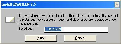Once you have selected to install the ISaGRAF Workbench program and selected the desired language, just press the "Install"