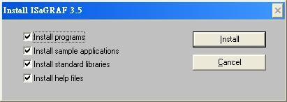 The first dialog box to appear allows the user to define what drive and subdirectory the ISaGRAF program will install into.