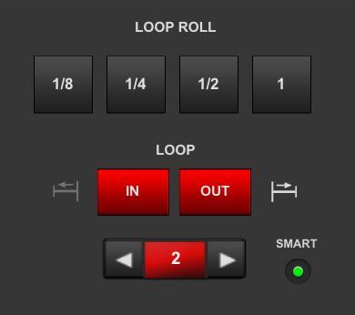 LOOP CONTROLS The Loop Control Panel offers the most commonly used LOOP ROLLs; ⅛, ¼, ½, and 1 beat rolls.