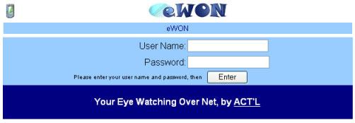 5.2 ewon Web Site We have assigned an IP address to the ewon, so we can reach its HTTP server to configure it.
