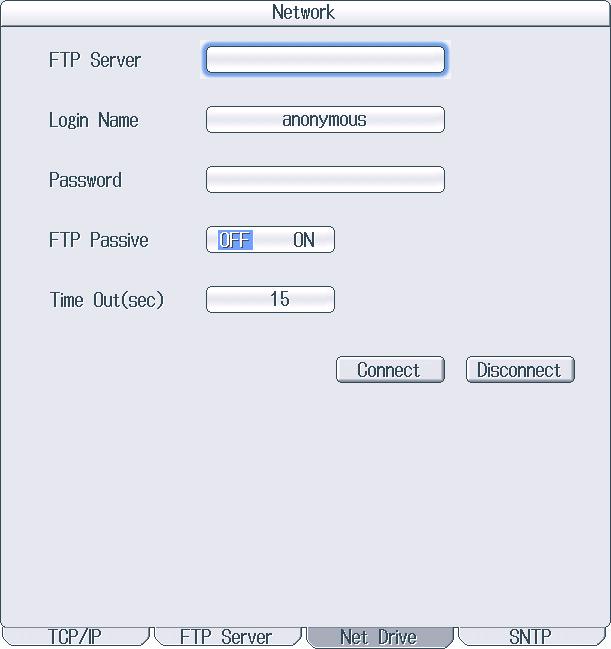 20.4 Connecting to a Network Drive This section explains the following settings for saving and loading various WT1800 data from a network drive (FTP server): FTP server (file server) Login name