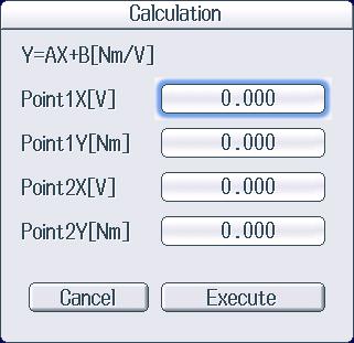 3.1 Setting Motor Evaluation Conditions Computing A and B (Calculation) Compute A (the slope) and B (the offset) from two points on the characteristics graph of a revolution sensor or torque meter.