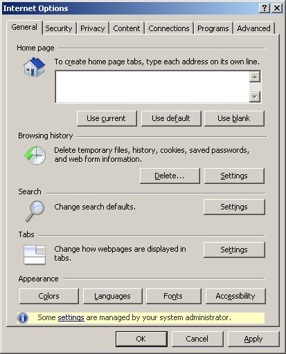 TIP: You can adjust your Internet Explorer 6 settings to automatically clear the cache whenever you close Internet Explorer 6. Go to the Tools menu, and click Internet Options. Click the Advanced tab.