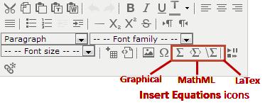 Entering an equation 1. Place your cursor where you would like the equation to appear. 2. Click the drop-down arrow next to the Quicklinks icon (Figure 17). Figure 17.