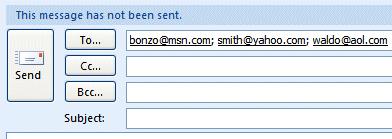NCMail: Outlook 2007 Email User s Guide 20 To add the addresses in Contacts, to an e-mail message, simply repeat the procedure outlined in the Global Address List.