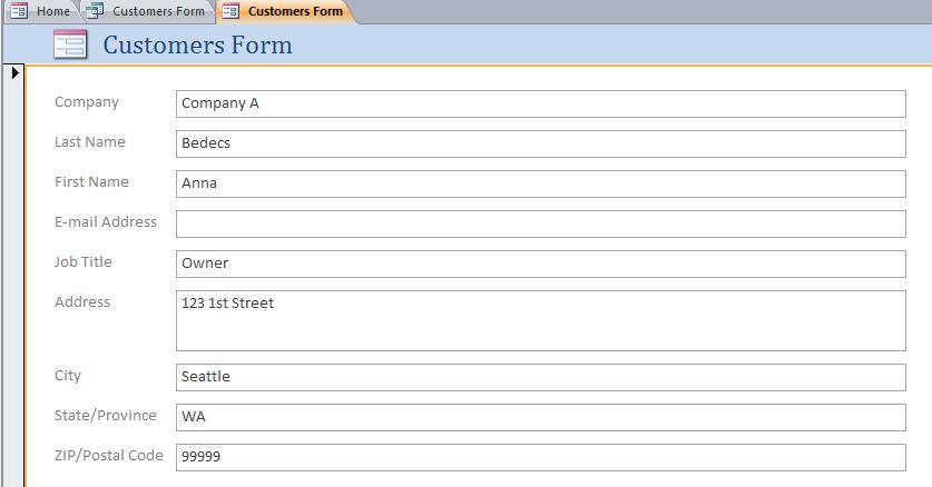 3. To create a split form on the Create tab, click More Forms, and then Split Form.