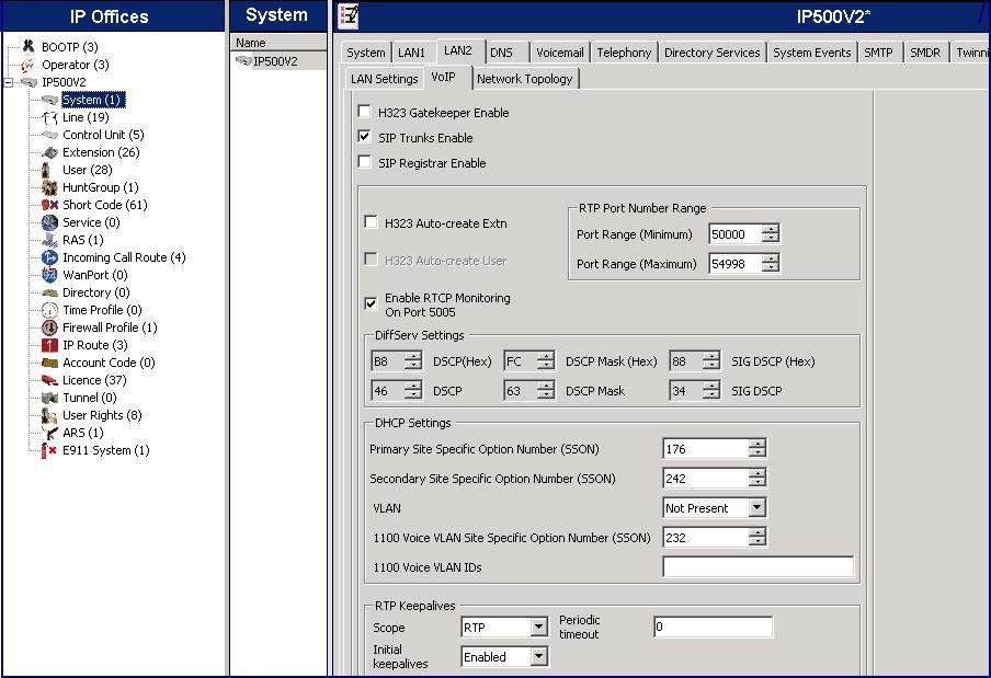 On the VoIP tab in the Details pane, check the SIP Trunks Enable box to enable the configuration of SIP trunks.
