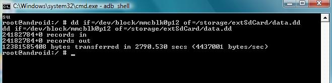 different chip) cramfs-compressed ROM file system Next I will be creating a DD image of the partitions: Data System Cache EFS contains sensitive information like Mac address, IMEI, product code,