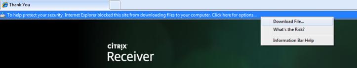 Click on Download Receiver for Windows. 3. You will get the following page and an option to either Run or Save. Click on Run.