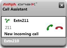 12.6 one-x Call Assistant Messages When you make and receive calls, the one-x Call Assistant displays the call progress.