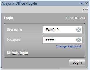 13.2 Logging In You can log in to one-x Portal for IP Office using Avaya IP Office Plug-in. To login: 1. Start your Outlook. 2. In the toolbar, select Add-Ins and click Avaya IP Office Plug-in.