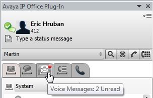 Avaya IP Office Plug-in for Microsoft Outlook: Quick Overview View unread voicemail messages and calls