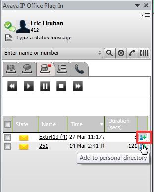 13.10.4 Voice mail options The plug-in can display and let you play your voicemail messages. It does not display any voicemail messages for hunt groups.