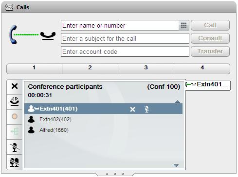 4.9 Holding a Conference You can click to put a conference call on hold. The other parties in the conference are still able to talk to each other without you.
