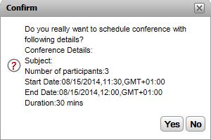To schedule a conference: 1. On the Main tab, click on the Call/Conference Scheduling gadget. 2. Select the Schedule a Conference tab. 3.