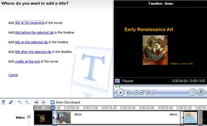 Transition Preview In your Edit Movie menu, click the View Video Transitions link. A list of available video transition effects will appear.