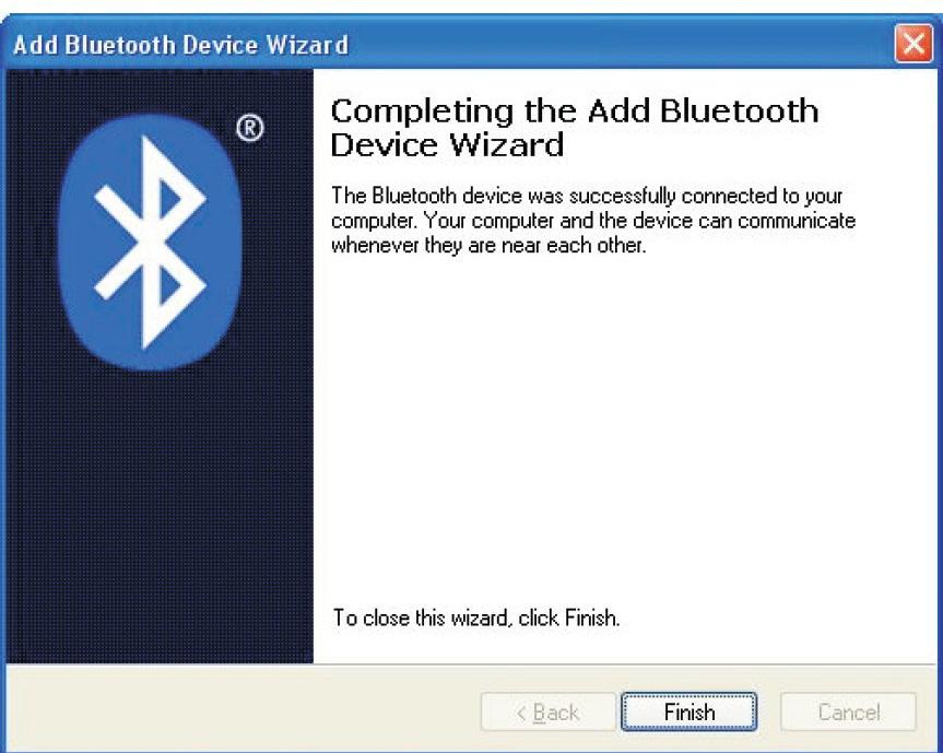 6. Type the Bluetooth security code onto the