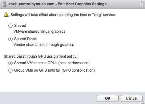 7. If you are using an NVIDIA card and vsphere 6.
