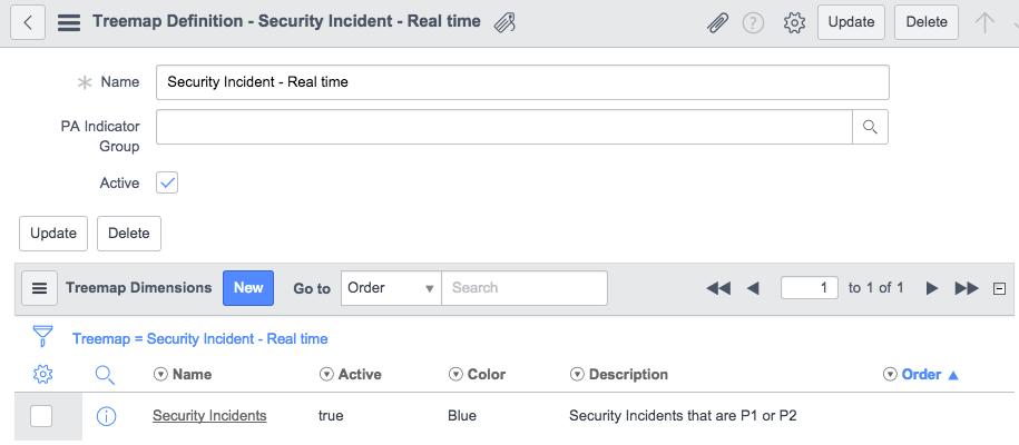 2. 3. If you are defining a new real-time treemap, enter a Name. The base system defaults to Security Incident Real time.